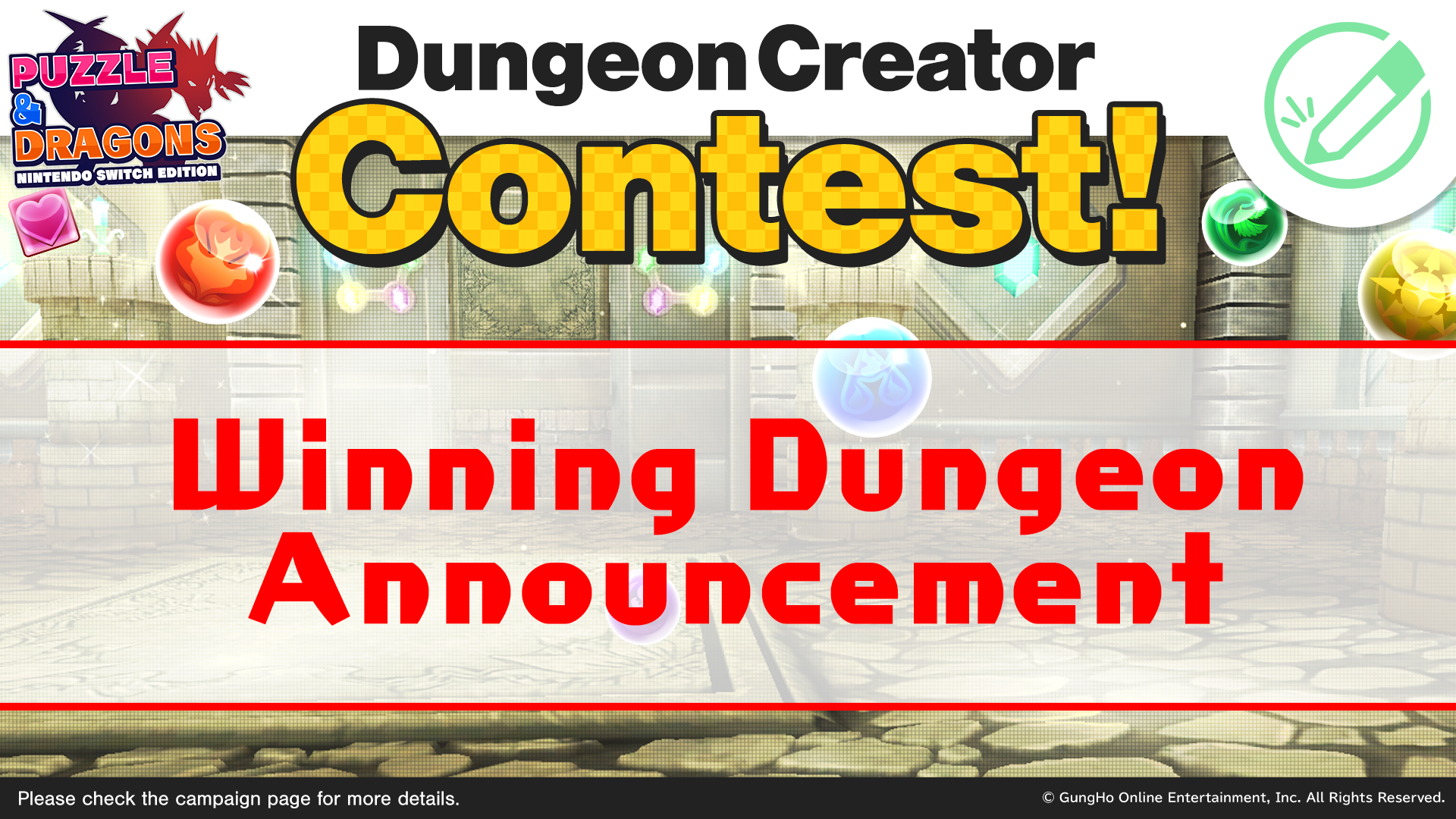 Winning Dungeon Announcement